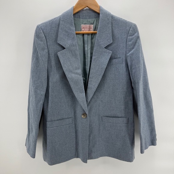 Pendleton‎ Petite Blue Wool Blazer Single Button Classic Career Jacket Womens 8 - Picture 2 of 7